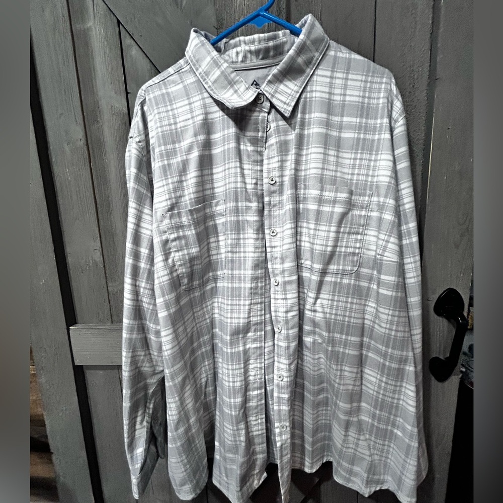 Gray Plaid Women’s Flannel Shirt